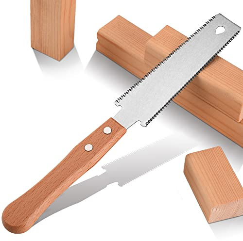 Xnourney Piccola Sega a Mano per la Lavorazione del Seghetto Legno, Lama Flessibile da 15,2 cm a Doppio Tagliente Manuale, Tempo Libero Fai da te Strumenti di Falegnameria Taglienti e Leggeri