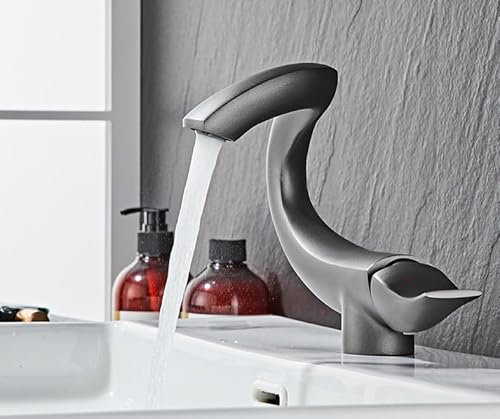 Graue Waschtischarmatur warmes und kaltes Handwaschbecken ohne Schlauch