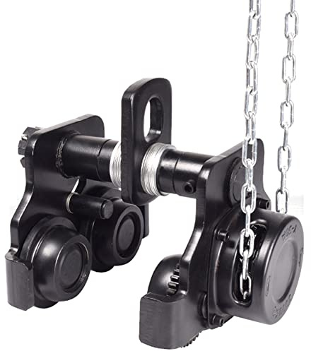 TRSGD 2200LBS Beam Push Trolley Dual Wheels Hoist Crane Lift for I Beam, 2.5~6.8 in Adjustable Width, Alloy Steel Forging Roller Trolley 1Ton Load Capacity(Color:B)