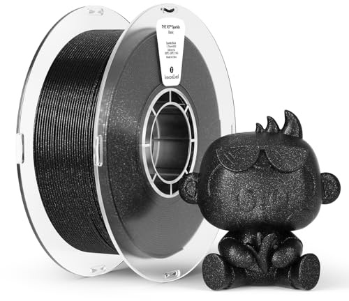 kexcelled PLA Sparkle Sternenschwarz Glitter Galaxy Filament 1,75mm Glänzende Funkelnde Oberfläche 3D Druck Material +/- 0,03mm, 1kg Spule für Dekorative Modelle FDM 3D Drucker