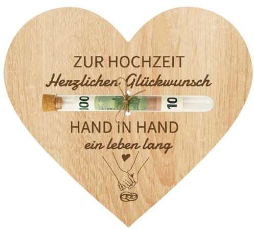 Hochzeit mit Holz-Karte und Reagenzglas, Holz Hochzeitskarte Geschenkkarte Verpackung Geld Ideen Verpackung, Hochzeitsgeschenk für das Brautpaar