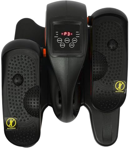 Unter dem Schreibtisch Elliptical Machine,Leise Mini Stepper Mit Monitor,Elliptische Stepper,Steppbrett mit LCD-Bildschirm,für Haushalte, Fitnessstudios, Krankenhäuser (Orange)