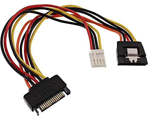 INLINE Cavo SATA alimentazione da 15pin Power SATA maschio (Alim.) a 15pin Power SATA Femmina (HDD) cscatto + 4pin 3,5 Femmina Marca