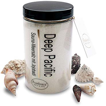 Frankonia BATH & SPA Sauna Salz Peeling Deep Pacific – 400 g Meersalz-Körperpeeling mit Jojobaöl & Vitamin E – Dusch- & Body Scrub für alle Hauttypen – Vegan & ohne Parabene – ohne Microplastik