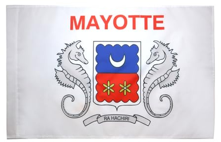 AZ FLAG Drapeau Mayotte 150x90 cm Drapeau Mahorais Polyester 100D Fourreau | Usage intérieur et extérieur Drapeau décoratif coutures doubles et bords renforcés avec fourreau pour mât