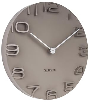 Karlsson Wanduhr On The Edge warm grau mit Chromzeiger, Ø42cm
