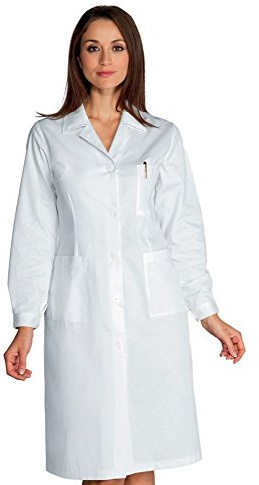 Isacco Camice Donna - Isacco Bianco, Bianco, XS, 100% Cotone, Manica Lunga, Bottoni con asola