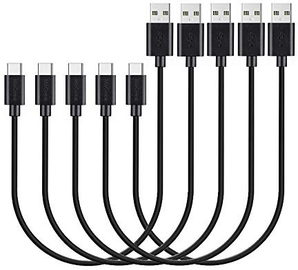 MaGeek [5 Stücke, 0,3 Meter] Kurzes USB Typ C Kabel auf USB 2.0 für Samsung Galaxy S8, S8 +, Nexus 6P, LG G6, neues MacBook, Google Pixel XL, OnePlus und mehr [Schwarz]