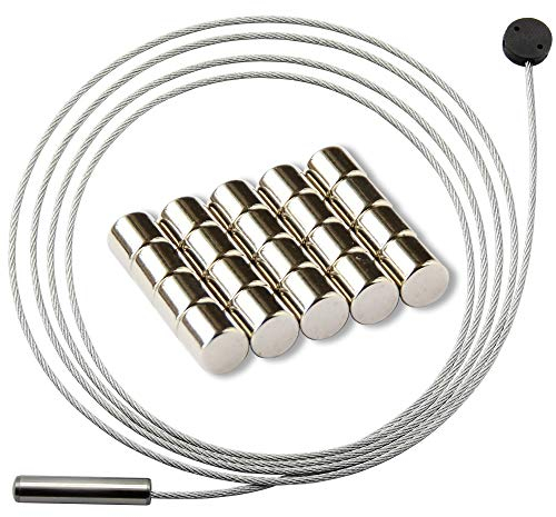 LeTOMA - Corda fotografica verticale con gancio speciale - 100 cm e 10 magneti al neodimio ultra forti - Foto facili e veloci - Corda magnetica, corda per foto