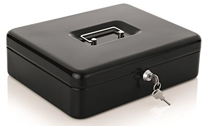 getgastro Geldkassette aus Stahl, lackiert, mit € Münzbrett, in schwarz, rot oder blau / 30 x 24 x 9 cm (rot)