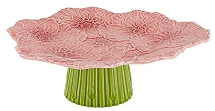 Bordallo Pinheiro Maria Flor Tortenplatte - Handgefertigt, Keramik, Blumig, Kuchenteller, Kuchen