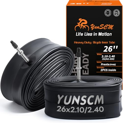 YunSCM 2PCS 47/57-622 29 Zoll Schlauch 29x1.75/1.95/2.125 FV48mm Valve geeignet für Fahrrad Mountainbike 29 Zoll Reifen (2 Stück)