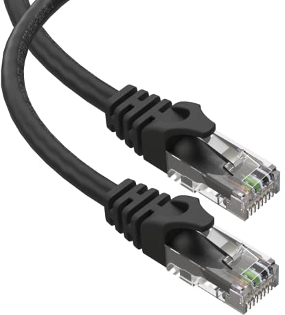 Ultra Clarity Cables Ethernet Cable Cat6 6M/20ft High-Speed 10Gbps LAN Cable with Gold Plated RJ45 Connector for Router, Modem, PC, Switches, Hub, Laptop, Black, 1 Pack