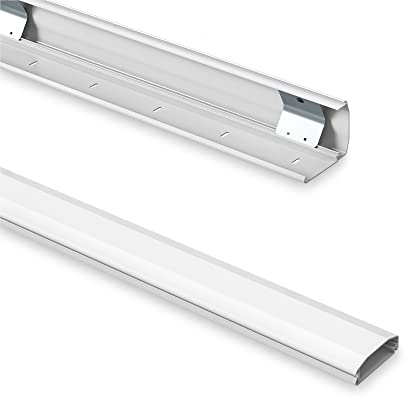 PureMounts® Passacavo in alluminio con 1 nastro adesivo 3M da 40 cm come accessorio, 0,50 m, bianco