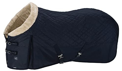 Eskadron Platinum Stalldecke Stable FAUXFUR Collar Farbe Navy, Größe M