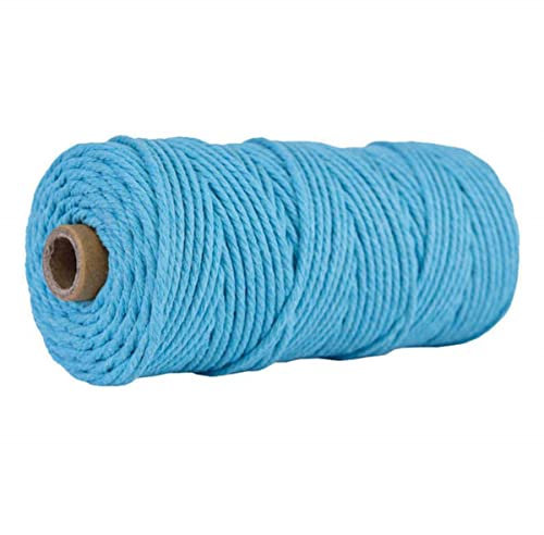 FIZOVER 100 m x 3 mm Makramee-Baumwollschnur, farbiges Seilgarn zum Aufhängen, Pflanzenaufhänger, IY Bastelzubehör, 32,3 mm