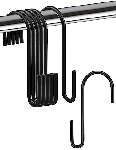 Sheryl&Rain 12 Pezzi Ganci a s Grandi Ganci Zoccolo Cucina Gancio a s Ganci s per Cucina,Bagno,Camera da Letto, Ufficio(Nero)