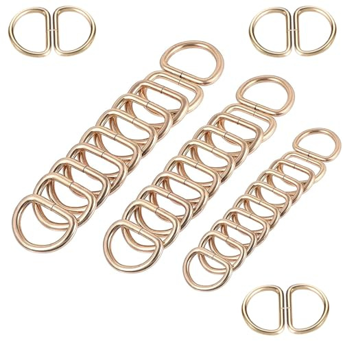 Halbrunder D-Ring, Metall-D-Ring, D Ringe Schnalle, 30 Stück D-Ring, Halbringe Silber,für Rucksack Gürtelschnallen Taschen Gürtel Handtaschen Bastelzubehör, Karabiner