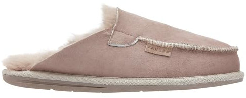 Vanuba Handgemacht Lammfell Slippers mit Warme Fell - Hausschuhe für Herren Winter Kuschel Pantoffeln Herren Hüttenschuhe 43 Beige