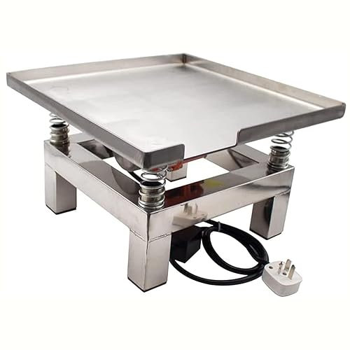 Sayoc Mini Table Vibrante en Acier Inoxydable, Table Vibrante en Béton, Banc D'essai De Vibration, Plate-Forme De Vibration, Vibrateur à Plaque Plate, Table Vibrante électrique,50 * 50 * 25cm-110V