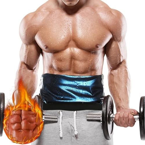 Doukesh Bauchweggürtel Schwitzgürtel Neopren Sauna Schwitzgürtel Fitness Gürtel Verstellbarer Saunagürtel Schwitzgürtel Taille Trimmer Gürtel Fitnessgürtel Bauchgürtel für Herren und Damen