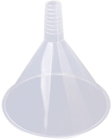 Imbuto trasparente in plastica da 150 mm, filtro triangolare grande, riutilizzabile, durevole, per liquidi da cucina/laboratorio/garage/auto, imbuto triangolare, riutilizzabile, imbuto grande, filtro