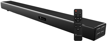 TECHMADE Soundbar TV 2.1 con Subwoofer Integrato - Potenza Max 120W - Bluetooth, Ingressi HDMI ARC/AUX/Ottico - Audio Potente, Bassi Profondi - Compatta, installazione Anche su Parete