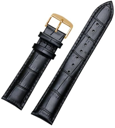 SpaRcz Echtleder-Uhrenarmband, universelle Nadelschnalle, Rindsleder-Uhrenkette für Damen und Herren, 12-24mm, Farbe 1, 21mm