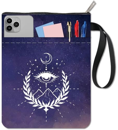 craspire Buchhülle Mit Reißverschluss In Berg Optik Galaxie Mond Stern Augen Buchtasche Schutz Für Taschenbücher Blau Wasserdicht Stoffbucheinbände Für Buchliebhaber Bibliothekare Klassenkameraden