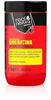 Real Natura - Masque Kératine Sans Sel - Réparation Intense - Lissage et Brillance - Cheveux Doux et Faciles à Coiffer - Grand Format 1000 gr