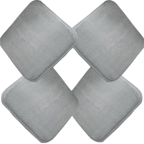 SDNAM Stuhlkissen 1,2,4er Set, Sitzkissen Sitzkissen rutschfeste Stuhlpolster für Indoor und Outdoor Dicke Polsterung Bodenkissen(Light Gray,4pcs 50x50cm)