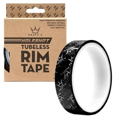 Peaty’s Holeshot Tubeless Rim Tape - 10 Metre Roll, High-Strength Adhesive Bike Protection Tape, Air-Tight Seal, Puncture Resistant & Semi-Transparent for MTB, Road & Gravel Bike Tubeless Setup - 23mm