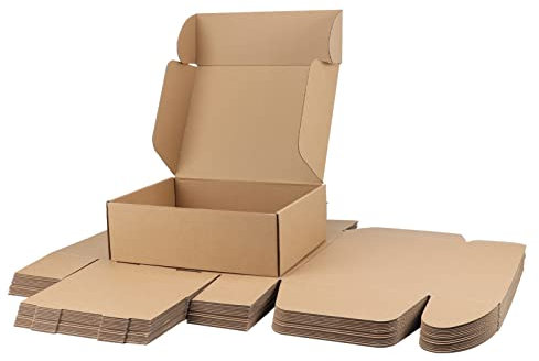 RLAVBL 20 Stück Braune Versandkartons mit den Maßen 30,5 x 22,9 x 10,2 cm für den Versand von Gegenständen, Spielzeug und Geschenken