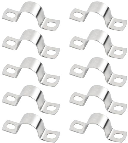 Duronge 10 Pezzi Morsetti per Tubi, Collari per Tubi, Acciaio Inossidabile 304, Morsetti per Tubi a U, Adatto per Il Fissaggio di Tubi, Condutture Dell'acqua e Cavi Elettrici