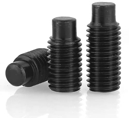 KXJSYL Tool Vis sans tête à Six pans Creux Noires DIN915 avec Pointe de Chien(4mm,M3 (50Pcs))