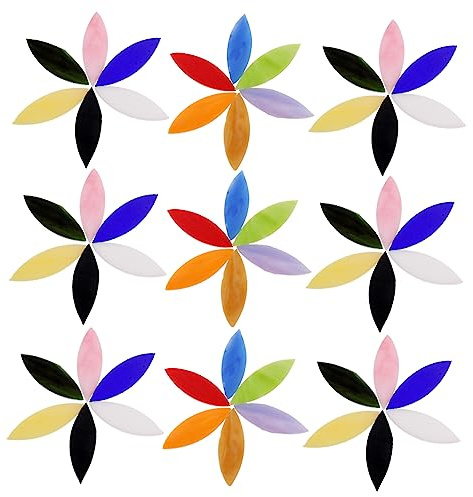 GLSTOY 28stücke Teiliges Bunte Glas-mosaiksteine in Blattform Für Diy Dekorationen Handliche Glasfliesen Mit Glatter Oberfläche Zum Basteln Von Kerzentellern Bilderrahmen Und Blumentöpfen