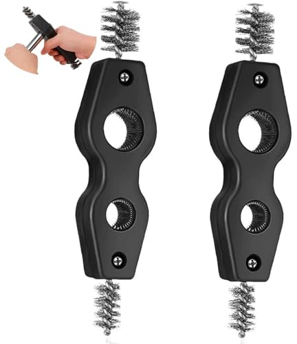 Copper Pipe Cleaner, 2 Pcs Heavy-Duty Steel Bristles Deburring Brush Pipe Reamer Tool for 1/2 and 3/4 Internal and External Pipes