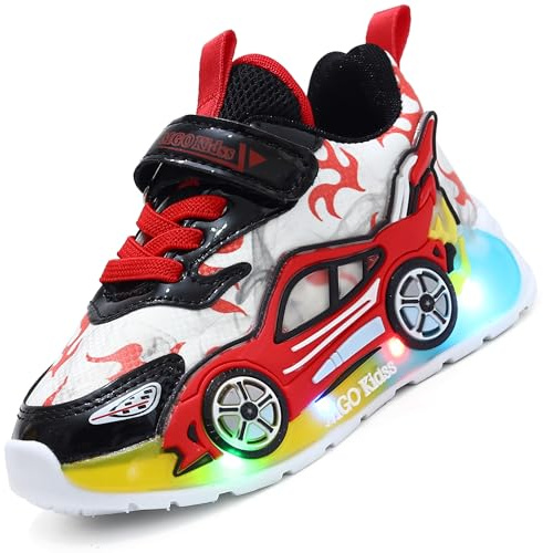 LCVibecx Chaussures lumineuses à LED for enfants, design cartoon, baskets lumineuses | Chaussures de sport clignotantes for garçons et filles | Sports et loisirs(rouge,27 EU)
