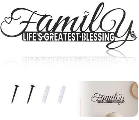 Yitexin Family Life’s Greatest Blessing Schriftzug Schild aus Metall mit Schraube, Wanddeko fürs Badezimmer, Türschild Badezimmer Lustig für Toilette und Gäste-Wc (38 x 13 cm)