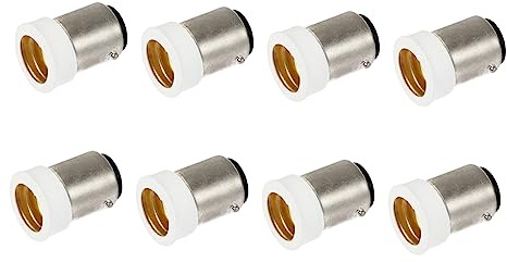 SEWACC Adattatore Per Lampadina Da B15 a E14 8 Pezzi, Convertitore Led Base B15 a E14, Adattatore Base a Vite Per Garage, Laboratorio e Cantine, Facile Da Installare e Compatto