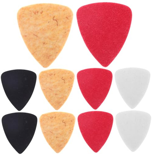 minkissy 10 Stück Teiliges Filz Plektren in Mischfarben Weiche Rutschfeste Gitarren und Ukulele Picks Angenehme Handhabung Kratzfreie Spielweise für Sanften Authentischen bei
