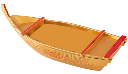 KESOTO Plateau de Service En Forme de Bateau à Sushis, Assiette D'apéritif Japonaise, Plateau de Service En Forme de Bateau