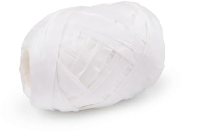 cyclingcolors 1x Fibra Rafia Cuerda de Papel 5-7 mm 10 m Decoración Artesanía Bricolaje hogar Plantas Crochet Joyas Cordel Bolso, Blanco