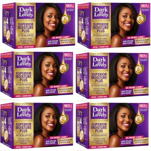 K-Amakah No-Lye Relaxer Kit Super 6er Pack – Chemisch Aktives Creme-Set zur Haarglättung – Für Damen & Herren
