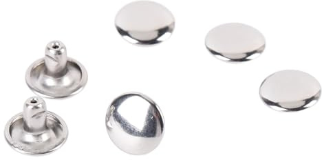 Stylebest Juego de 500 Remaches para Manualidades de Cuero, Remaches de Doble Tapa de Acero Inoxidable de 9x6 Mm con Orificio Pequeño para una Fácil Sujeción, para Ropa de Cuero