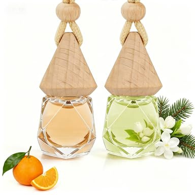 Autoduft Jasmin-Zeder & Zitrus 2 Pack, Duftbaum Auto Aufhänger Diffusor mit Clip für Lüftungsgitter, Natürlicher Langanhaltender Auto Lufterfrischer innenraum, Autoparfüm set für Männer Frauen