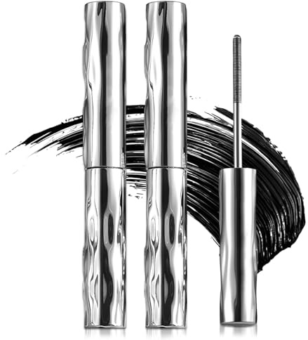 2PCS Metal Mascara, 2025 3D Curling Eyelash Iron, Tubing Mascara, Iron Eye Mascaras with Metal Brush, Volumising Mascaras