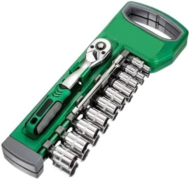 LOPAKACTAG 72 Tooth 12 Piece Ratchet Wrench Socket Set 1/4 -3/8 -1/2 Metric Automotive Maintenance and Household Tools(1-4inch 12pcs)