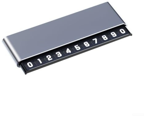 Upluxmira Aluminum Alloy Temporary Parking Phone Number Cars – Fit for Dashboard Display Sign Black/gray/silver/red Compatible with Uk Vehicles(gray)