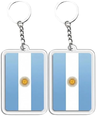 Fituenly 2 st Argentinas flagga nyckelringar argentinska landsflaggor akryl nyckelring minnessak